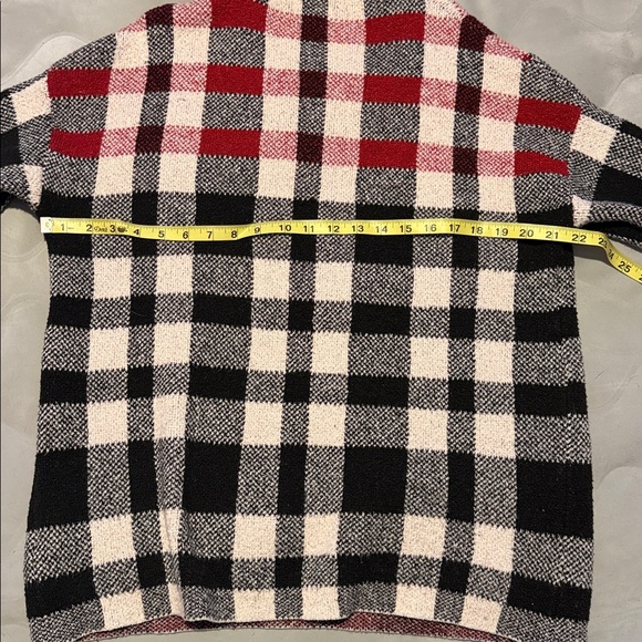 Christian Siriano Black and Red Plaid Turtleneck Sweater - Picture 9 of 9